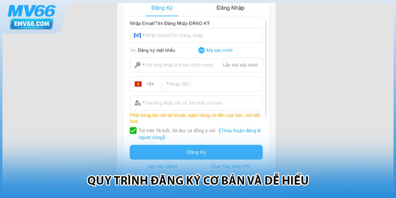 Quy trình đăng ký cơ bản và dễ hiểu